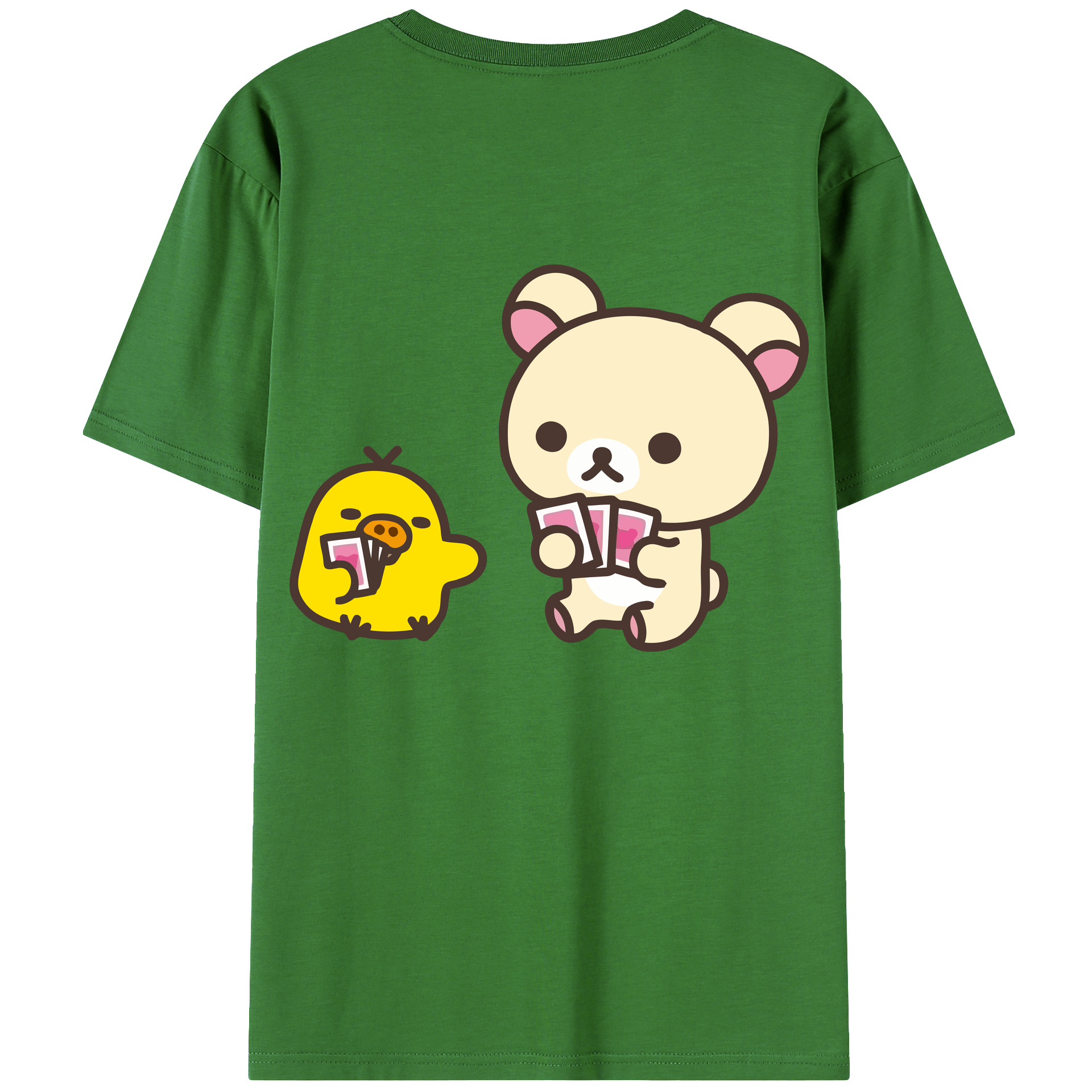 （画像用） リラックマ リラックマ キイロイトリ Rilakkuma Korilakkuma Kiiroitori レディース半袖Tシャツ(バックプリント)